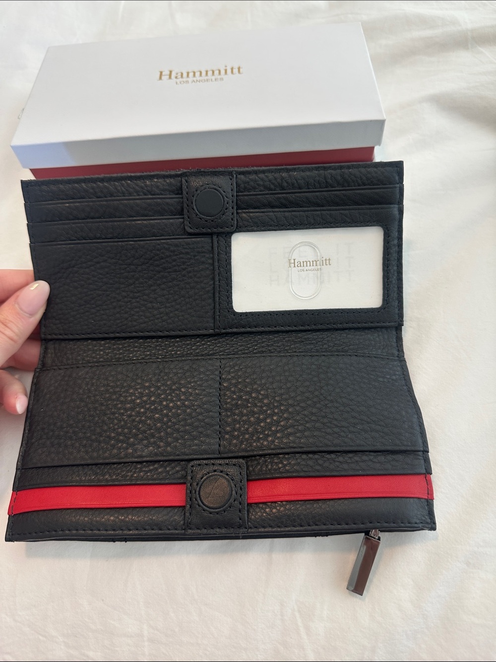 Hammitt Black Leather Wallet with Silver-Tone Studs - Picture 4 of 6